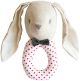 Alimrose Linen Louie Bunny Grab Rattle - Grey Red