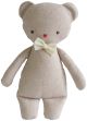 Alimrose Linen Mini Toy Rattle - Bear (17cm)