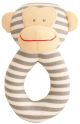 Alimrose Monkey Grab Rattle - Grey Stripe