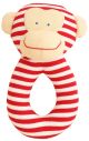 Alimrose Monkey Grab Rattle - Red Stripe