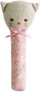 Alimrose Odette Kitty Hand Squeaker - Pink Blossom