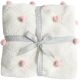Alimrose Organic Pom Pom Blanket - Dusty Pink & Ivory