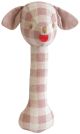 Alimrose Puppy Stick Rattle - Rose Check