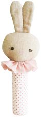 Alimrose Roberta Bunny Hand Squeaker - Spot Pink