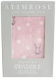 Alimrose Single Muslin Swaddle - Bunny Star Pink