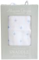 Alimrose Single Muslin Swaddle - Crosses Blue