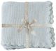 Alimrose Cotton Knit Mini Moss Stitch Blanket - Powder Blue