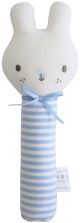 Alimrose Baby Bunny Hand Squeaker - Blue Stripe