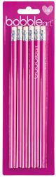 Bobble Art Pink Pack of HB Pencils with Erasers 6pk