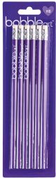 Bobble Art Purple Pack of HB Pencils with Erasers 6pk