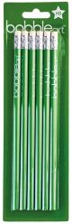 Bobble Art Green Pack of HB Pencils with Erasers 6pk