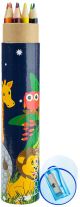 Bobble Art Jungle Coloured Pencil Tube & Sharpener 12pk