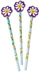 Bobble Art Woodland Pencil & Flower Shaped Eraser Top Set 3pk