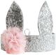 Alimrose Sequin Bunny Crown - Silver