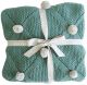 Alimrose Organic Pom Pom Blanket - Sage & Grey