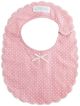 Alimrose Scallop Edge Bib - Pink with Ivory Spot