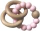 Alimrose Beechwood Teether Ring Set - Rosewater