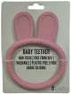 ES Kids Bunny Ring Silicone Teether - Dark Pink