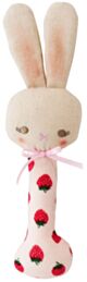 Alimrose Bunny Stick Rattle - Strawberries