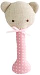 Alimrose Bear Stick Rattle - Pink with White Spot
