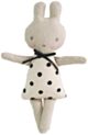 Alimrose Linen Bonnie Bunny Rattle - Black Spot (19cm)