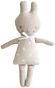Alimrose Linen Bonnie Bunny Rattle - White Spot (19cm)