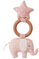 Alimrose Elephant Star Teether Toy - Pink White Spot