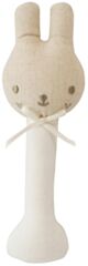 Alimrose Linen Bunny Stick Rattle - Ivory