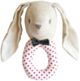 Alimrose Linen Louie Bunny Grab Rattle - Grey Red