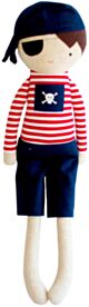 Alimrose Linen Pirate Boy Doll - Navy (50cm)