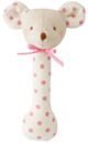 Alimrose Mouse Stick Rattle - Berry Polka