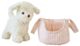 Alimrose Marshmallow the Puppy in Carrier - Pink Stripe (22cm)