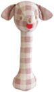 Alimrose Puppy Stick Rattle - Rose Check