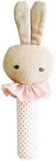 Alimrose Roberta Bunny Hand Squeaker - Spot Pink