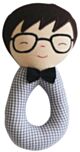 Alimrose Ted Grab Rattle - Gingham