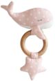 Alimrose Whale Star Teether Toy - Pink White Spot