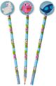 Bobble Art Woodland Pencil & Round Eraser Top Set 3pk