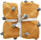 Alimrose Organic Pom Pom Blanket - Butterscotch & Grey