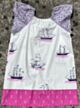 Handmade Flutter Sleeve Dress - Ships & Anchors (XS 6-12m)