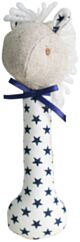 Alimrose Horse Stick Rattle - White Navy Star