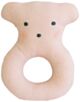 Alimrose Linen Bear Ring Rattle - Pink