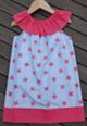 Handmade Ruffle Neck Dress - Pinwheels (XS 6-12m)