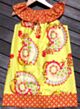 Handmade Ruffle Neck Dress - Yellow Paisley (L 5-6y)