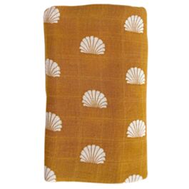OB Designs Muslin Swaddle Wrap - Ginger Shell Print (120cm)