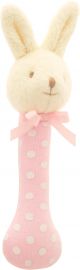 Alimrose Bunny Stick Rattle - Pink with White Spots