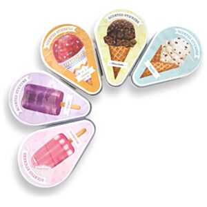 Strawberry Ice Cream Scratch & Sniff Stickers Tin