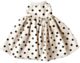 Alimrose Large Doll Dress - Black Linen Spot (40-45cm)