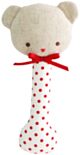 Alimrose Bear Stick Rattle - Red Spot