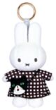 Miffy Black Checkered Dress with Cat Bag Keyring Bag Charm (14cm)