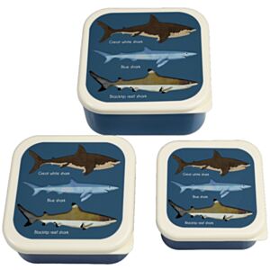 Rex London Sharks Set of 3 Snack Boxes